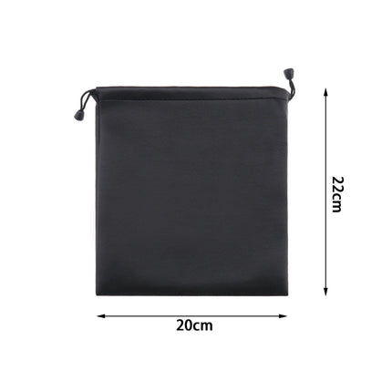 SG Store Headphone Storage Bag, Headset Drawstring PU Leather Earphone Carrying Case, Waterproof Lightweight, 22 x 20 cm, Black, 2 Pack