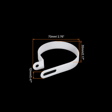 QUARKZMAN R-Type Cable Clip Wire Clamp, 50mm 1.97 inch Nylon Screw Mount Cable Tie Clips with Screws White for Cable Management Pack of 100