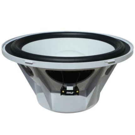 Pyle PLMRW8 Sea subwoofer, veekindel, 8" (20,00 cm), 200 mm, valge. Sobib paatidesse, basseini või muudesse kohtadesse. Avatav ühe mähisega, 4 oomi takistus, 200 vatti, RMS, max 400 vatti.