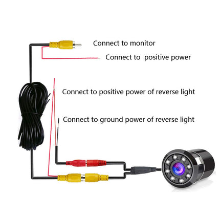 Auto tahavaatekaamera 18,5 mm veekindel tahavaatekaamera 8 LED-iga, öise nägemisega, 170° lainurkkaamera, universaalne kaamera, autokaamera autodele, maasturitele, matkaautodele, veoautodele, kaubikutele, matkaautodele, pikapidele ja haagistele, must
