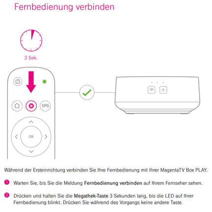 GOUYESHO uus asenduspult Deutsche Telekom MagentaTV Box Play jaoks, must, 40868873, Bluetoothiga