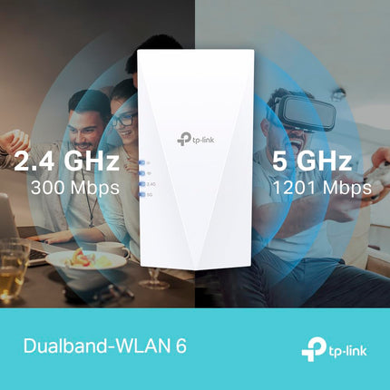 TP-Link RE500X WiFi 6 WLAN Amplifier Repeater AX1500 (Dual Band 1200MBit/s 5GHz &amp; Archer T3U Plus AC1300 High Gain USB WLAN Stick Adapter with Antennas