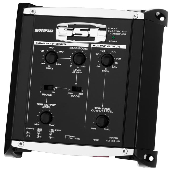 KOMPLEKT SOUNDSTORM SSL SX210 JAOKS 1 kahesuunaline elektrooniline crossover-ekvalaiser 2 esi-/subwoofer-väljundit kaugjuhtimispuldiga Bassikõlar kaasas, 1 tk