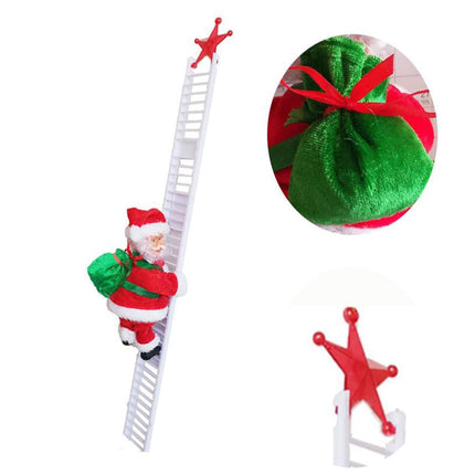 SHJOEE Electric Santa Claus on Ladder Climbing Santa Claus Perfect Santa Claus Climbing Decoration Christmas for Walls, Windows, Garden, Christmas Tree Indoor Outdoor