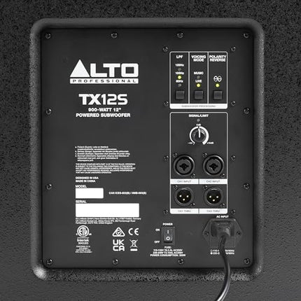 ALTO TX12S 900W 12-tolline aktiivsubwoofer, DSP-optimeeritud PA-süsteem 2-tollise mähisega, suurepärane bass, lihtne seadistamine