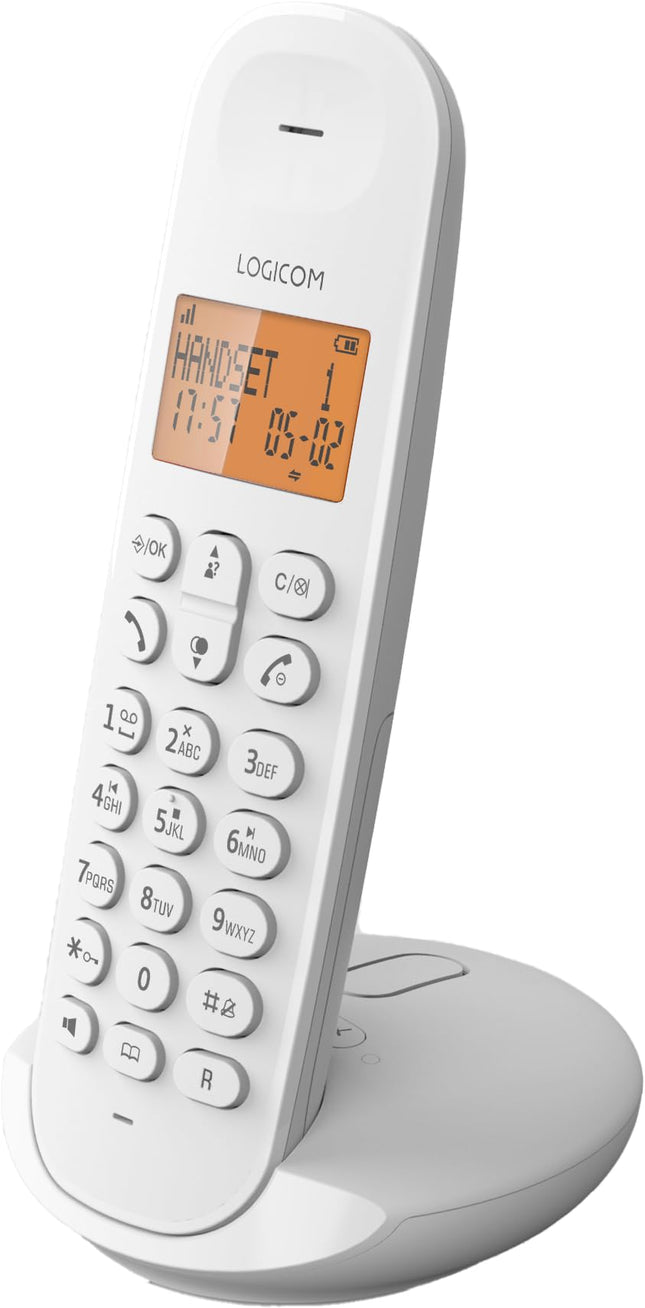 Logicom ILOA 155T juhtmeta lauatelefon automaatvastajaga – Solo – analoog- ja DECT-telefon – valge
