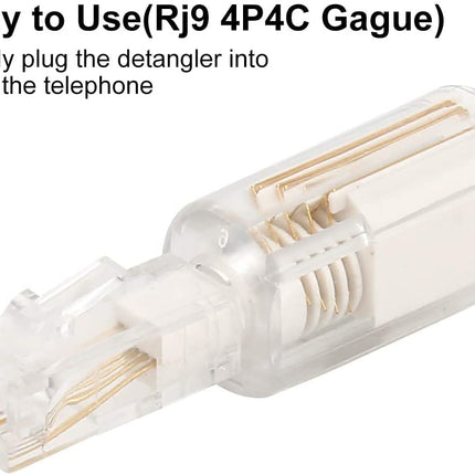 4 PCS Rotatable Telephone Cord Detangler Landline Phone Accessory (Clear &amp; White) dragontrading®