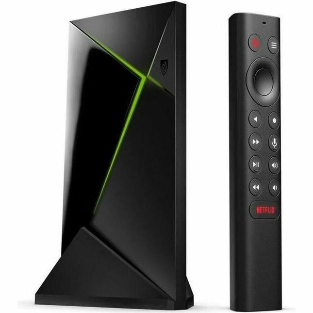 NVIDIA SHIELD Android TV Pro multimeediapleier; 4K HDR-filmid, otseülekanded spordist, Dolby Vision Atmos, tehisintellektiga video suurendus, GeForce NOW Cloud Gaming, integreeritud Google Assistant