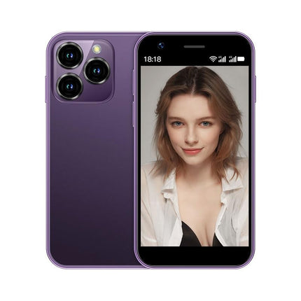 Hipipooo Mini lukustamata nutitelefon 4G telefon 3.0-tolline kahe SIM-kaardiga 2000mAh akuga topeltkaamera Android 10.0 neljatuumaline WiFi Bluetooth leviala varutelefon (lilla, 2GB+16GB)