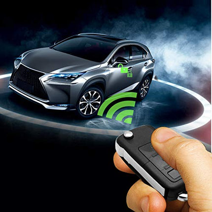 Universal Car Alarm System, Wireless Car Alarm Security System Protection Anti-theft Keyless Entry with 2 Remote Controls Siren