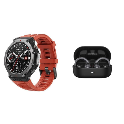 Amazfit T-Rex 3 nutikell õues kasutamiseks, must + OWS Bluetooth 5.3 kõrvaklapid