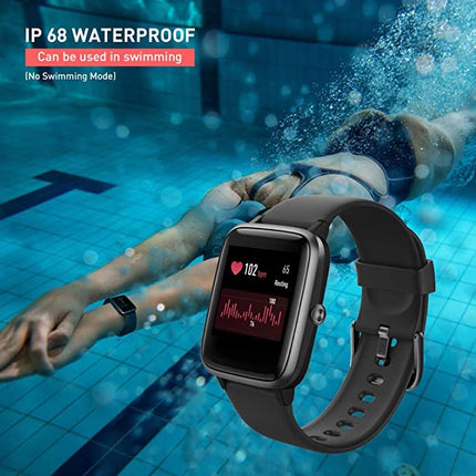 Nutikell Fitness Tracker Fitness pulsimõõtjaga, nutikell IP68 veekindel Fitness Watch Täispuutetundliku ekraaniga muusika juhtimisega Unemonitoriga kellad naistele, meestele ja lastele