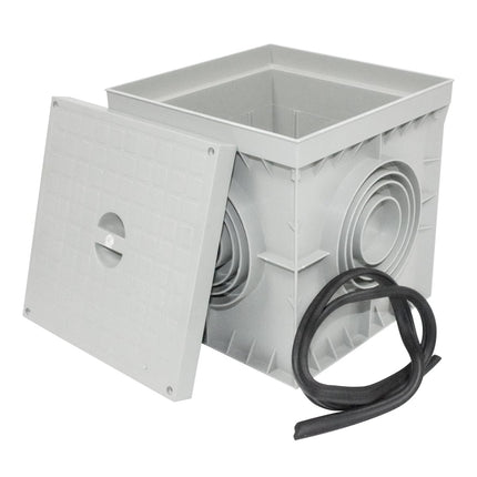 Inspection Chute Control Waterproof electrical floor box gray square with blind cover inlet manhole sewer shaft yard drain