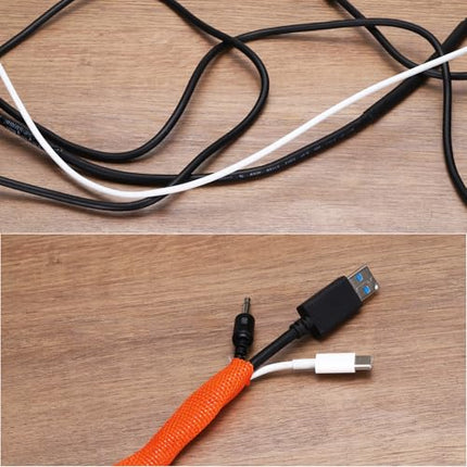 Hankimiskaart Punutud kaabliümbrised, termokahanev kangast ümbris, 2,5 cm, 0,9 m, oranž, suhe 2:1, termokahanev toru, kaablikaitse juhtmestiku kaablile, võrgukaabli kaitse, kaablihaldus