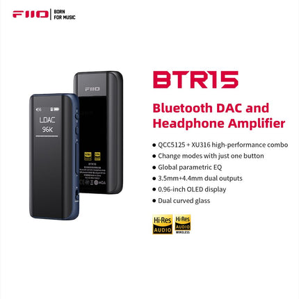 FiiO BTR15 Amplificador/DAC Tipo Dongle 340mW võimsusega