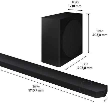 Samsung HW-Q810GD 5.1.2-kanaliga Q-Soundbar teleritele, Bluetooth-kõlar juhtmevaba Dolby Atmos / DTS:X helisüsteemiga, Q-Symphony, SpaceFit Sound Pro [2024]