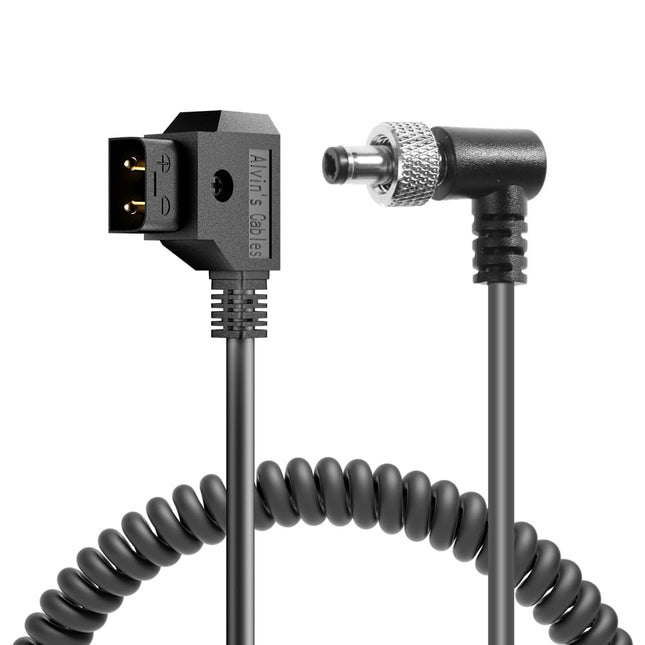 Alvin's Cables D-puuteühendusega täisnurga all lukustatav alalisvoolu spiraaltoitekaabel Atomos monitori ja videoseadmete PIX-E7, PIX-E5, 7 puutetundliku ekraaniga Hollyland Mars 400s jaoks