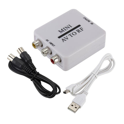 Balikha RCA/komposiit-A/V-RF/koaksiaal-/koaksiaalmuundur RF-modulaator AV-2-koaksiaaladapter
