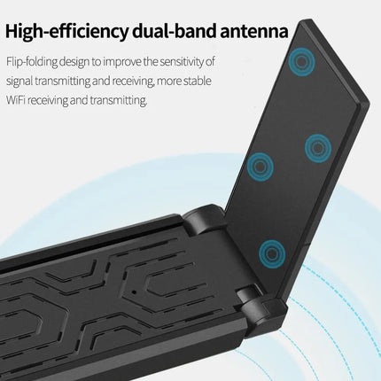 WiFi 6E AX5400 WiFi Adapter USB 3.0 5400 Mbps Wireless Network Card Triple Bands 6GHz with Antenna for PC Laptop Computer