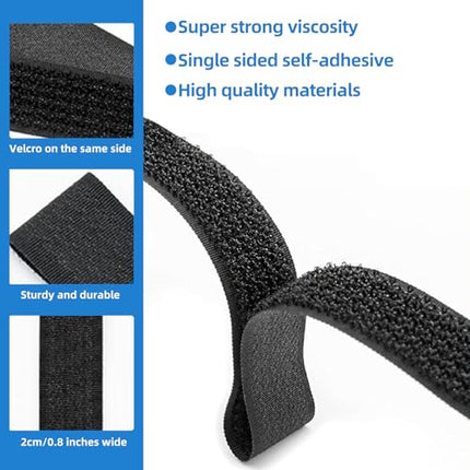 Adjustable cable ties with 50 buckles, free cutting length, reusable fastening ties for securing cables, hoses, pipes and more, 10 m x 2 cm