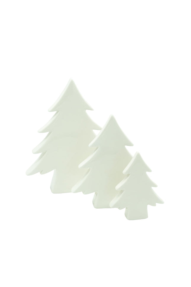 HEITMANN DECO Ceramic Christmas Tree Set of 3, White