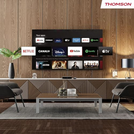 THOMSON Streaming Box 240 | Google TV | 4K UHD | Google Assistant | Google Cast | WiFi | Bluetooth 5.0 | HDMI 2.1 | Dolby Atmos | Dolby Digital+ | HDR10 | 2 GB RAM | 8 GB salvestusruumi
