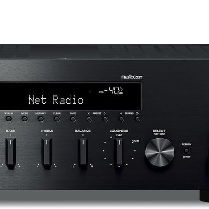 Yamaha R-N600A võrguvastuvõtja - must - tipptasemel ToP Art struktuur ja Pure Direct režiim - MusicCast - Sabre ES9010K2M 384 kHz, 32-bitine DAC