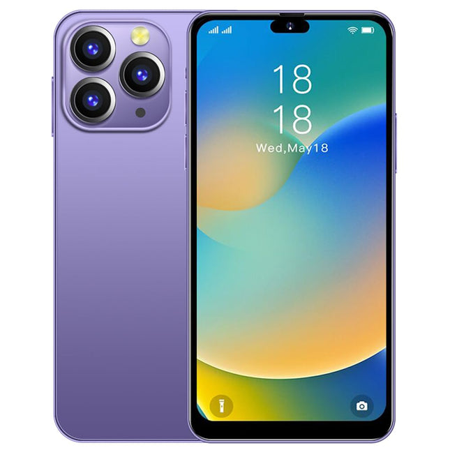 JtQtJ i15Pro Max (2024 New) Smartphones, Android 9.0 OS with 6.3" HD Display, Dual SIM, Dual Cameras, 16GB ROM (Expandable to 128GB), WiFi, GPS, Bluetooth, Face ID Cheap Mobile Phones (i15Pro Max-Purple)