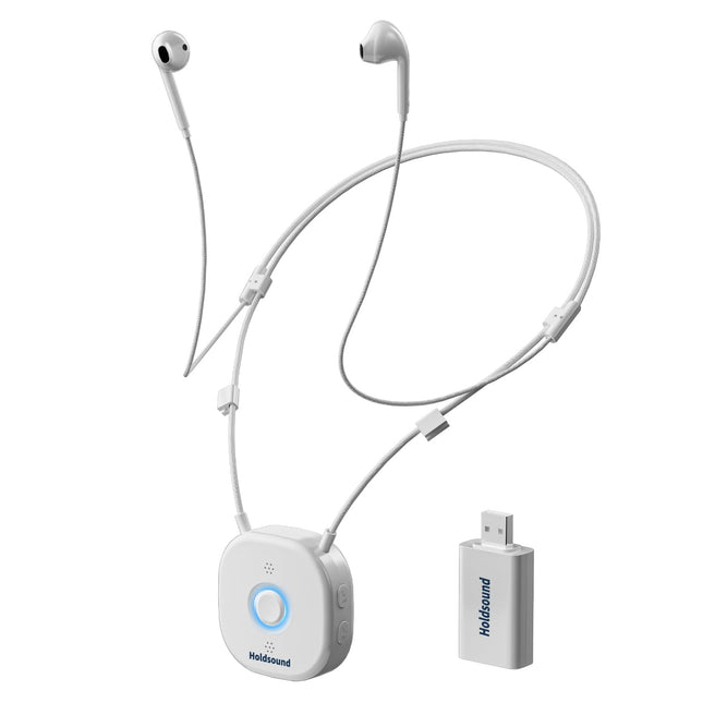 Holdsound juhtmevabad kõrvaklapid telerile - kõrvaklapid telerile USB-saatjaga (optiline, 3,5 mm), L/R tasakaalu helitugevuse reguleerimine, lihtne seadistamine eakatele, 30 M, 15 tundi (hall)