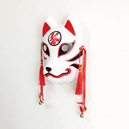 YangYongi rebase mask, keskmise suurusega Kitsune Kabuki mask poistele, Jaapani koomiksi-anime teemaline kostüümmask maskiballiks, peoks, halloweeniks