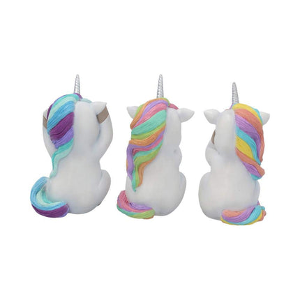 Nemesis Now Three Wise Cutiecorns Figurine Set, White, 9.5 cm