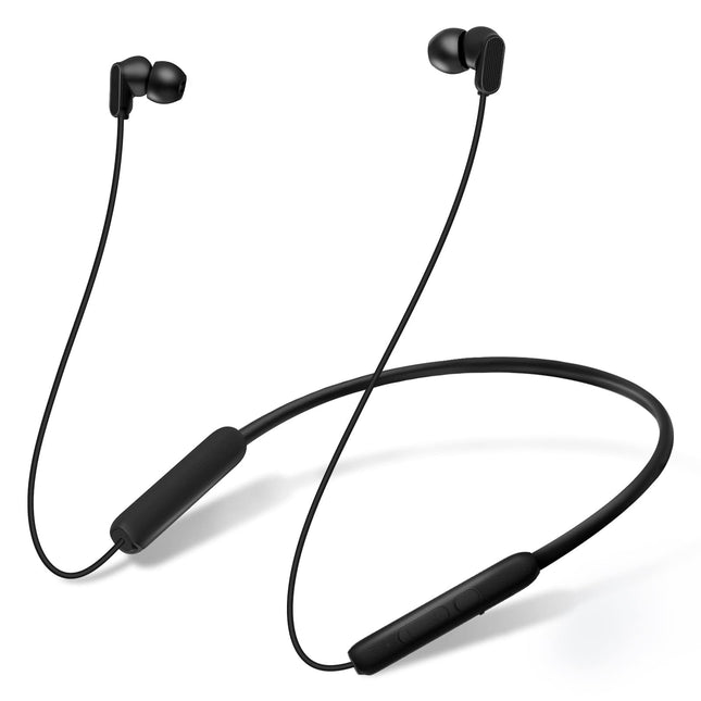 TONEMAC N18 kõrvasisesed Bluetooth-kõrvaklapid kaabliga, kaelarihmaga spordikõrvaklapid, Bluetooth-kõrvaklapid ENC-mikrofoniga sörkjooksuks, treeninguks (must)