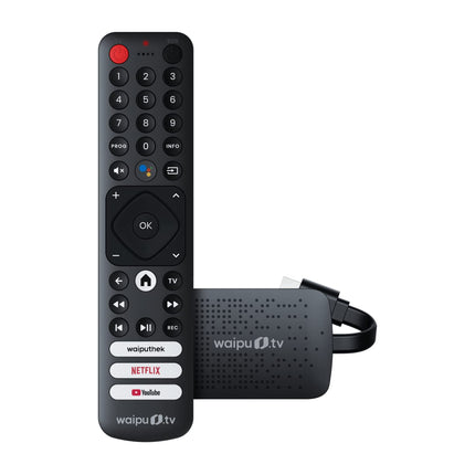 waipu.tv 4K Stick | Includes remote control with quick access buttons (with TV control buttons) | Watch TV via Wi-Fi | HDMI | 4K | HDR