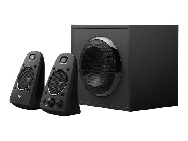 Logitech Z623 kõlarisüsteem subwooferiga, rikkalik bass, 400-vatine tippvõimsus, THX-sertifitseeritud, 3,5 mm ja RCA sisendid, mitme seadme ühilduv, EL-i pistik, arvuti/PS4/Xbox/TV/nutitelefon/tahvelarvuti - must