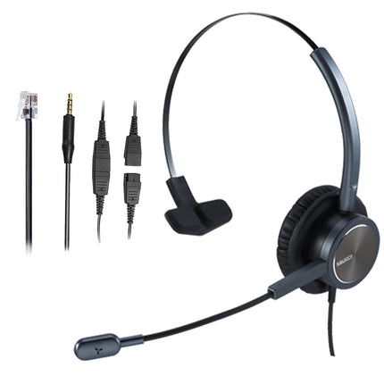 Mikrofoniga telefonipeakomplekt Cisco lauatelefonidele, mono kontori kõnekeskuse kõrvaklapid RJ9 pesaga Jabra Cisco 7841 7942 7960 7961 7962 8841 jaoks, 3,5 mm adapteriga mobiiltelefonide, arvutite ja sülearvutite jaoks