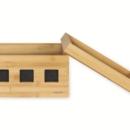 LogiLink KAB0076 - Cable box medium (255x140x165 mm), bamboo