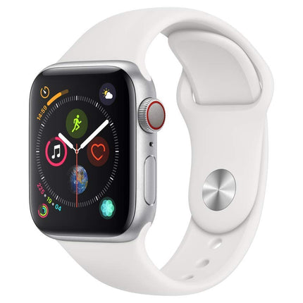 Apple Watch Series 4 40mm (GPS + Cellular) - Silver Aluminum Case with White Sport Band (Refurbished)