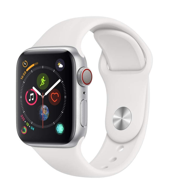 Apple Watch Series 4 40mm (GPS + Cellular) - hõbedane alumiiniumkorpus ja valge spordirihm (taastatud)