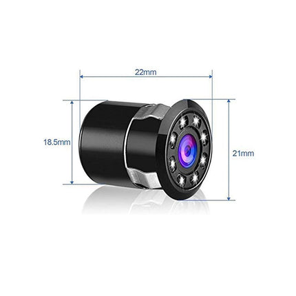 Auto tahavaatekaamera 18,5 mm veekindel tahavaatekaamera 8 LED-iga, öise nägemisega, 170° lainurkkaamera, universaalne kaamera, autokaamera autodele, maasturitele, matkaautodele, veoautodele, kaubikutele, matkaautodele, pikapidele ja haagistele, must