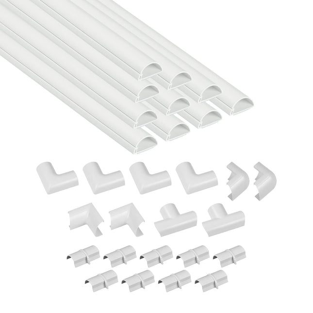 D-Line Mini kaablikanal kaablihalduseks, kaabliriba - 30x15mm - 10 x 40cm pikkus (4 meetrit) - valge