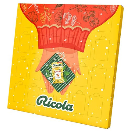 Ricola advendikalender 2024, 24 luuki erinevate Šveitsi ürdikommide seguga, magusainetega ja ilma, 1 x 360g