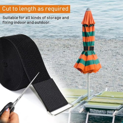 Hook and Loop Cable Ties, 5 m x 2 cm, with 25 Metal Buckles, Adjustable Cuttable Fastening Straps for Home, Office, Car, Wire Organization