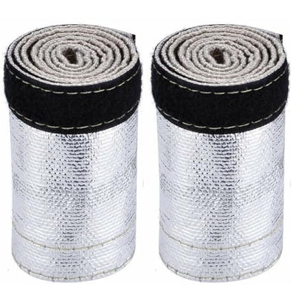 2 komplekti kuumakilpi alumiiniumitud voolikut, 600 x 106 mm isoleeritud traadist voolikukate, isoleeritud traadist voolikukate valkjas kuumakilp hõbedane vooliku juhtme kaitsebarjäär