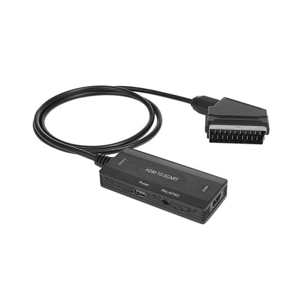 SUJAHHUJIQ HDMI to Scart HD Video Converter, HDMI Input, Scart Output, Video Audio Converter with NTSC/PAL (Video + Audio Supported via Scart)