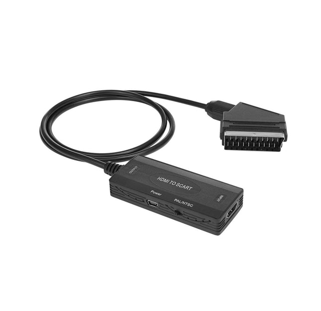 SUJAHHUJIQ HDMI-SCART HD videomuundur, HDMI sisend, SCART väljund, video- ja helimuundur NTSC/PAL-iga (video ja heli tugi SCART-i kaudu)
