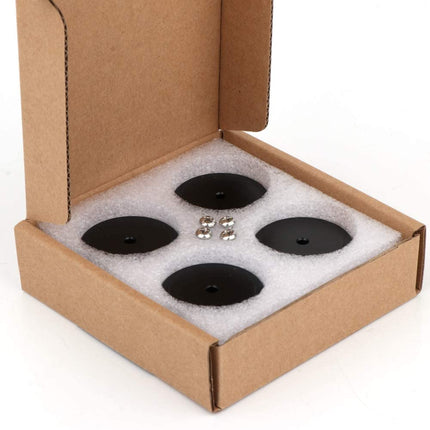 Speaker Shock Absorber Feet YuanYong 40x20mm Speaker Isolation Feet with 3M Adhesive, Speaker Spikes Non-Slip Rubber Rings for Audio, Speakers, Subwoofer, Home Theater 4 Pieces (Black)