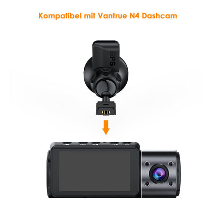 VANTRUE uuendatud N4 autokaamera iminapaga kinnitus USB-C pordi ja GPS-detektoriga (kiirus, asukoht, marsruut), kehtib Windowsi ja Maci jaoks