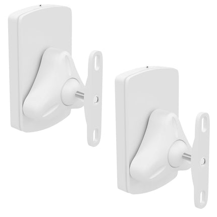 deleyCON 2X Universal Speaker Wall Mount Set Bracket Speaker Holder Swiveling + Tilting up to 10Kg Ceiling Mounting + Wall Mounting - White