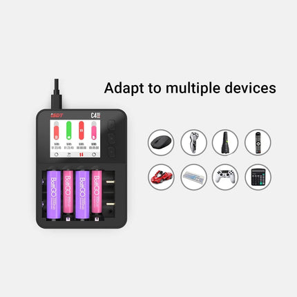 ISDT C4 EVO akulaadija AA/AAA NiMH NI-Cd Li-Ion, LiHv ja LiFePO4 18650 18700 26650 laetavate akude laadimiseks ja tühjendamiseks, kiirlaadimine + TYPE-C QC 3.0