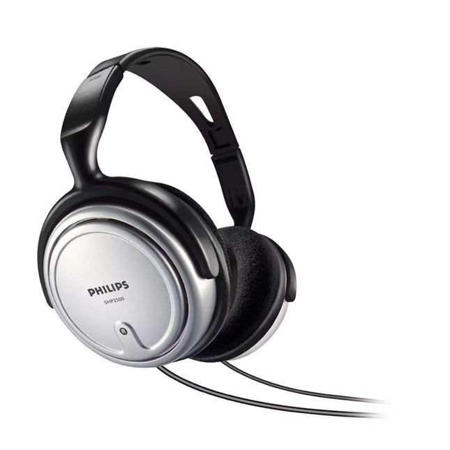 Philips Audio SHP2500/10 HiFi TV kõrvaklapid (suurepärane heli, mürasummutus, ideaalne sobivus, helitugevuse reguleerimine, eriti pikk 6 m kaabel) hõbedane/must, reguleeritava peavõruga